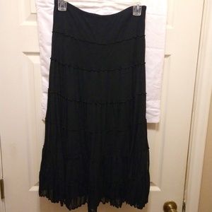Max Studio Black Tiered Skirt Size XS